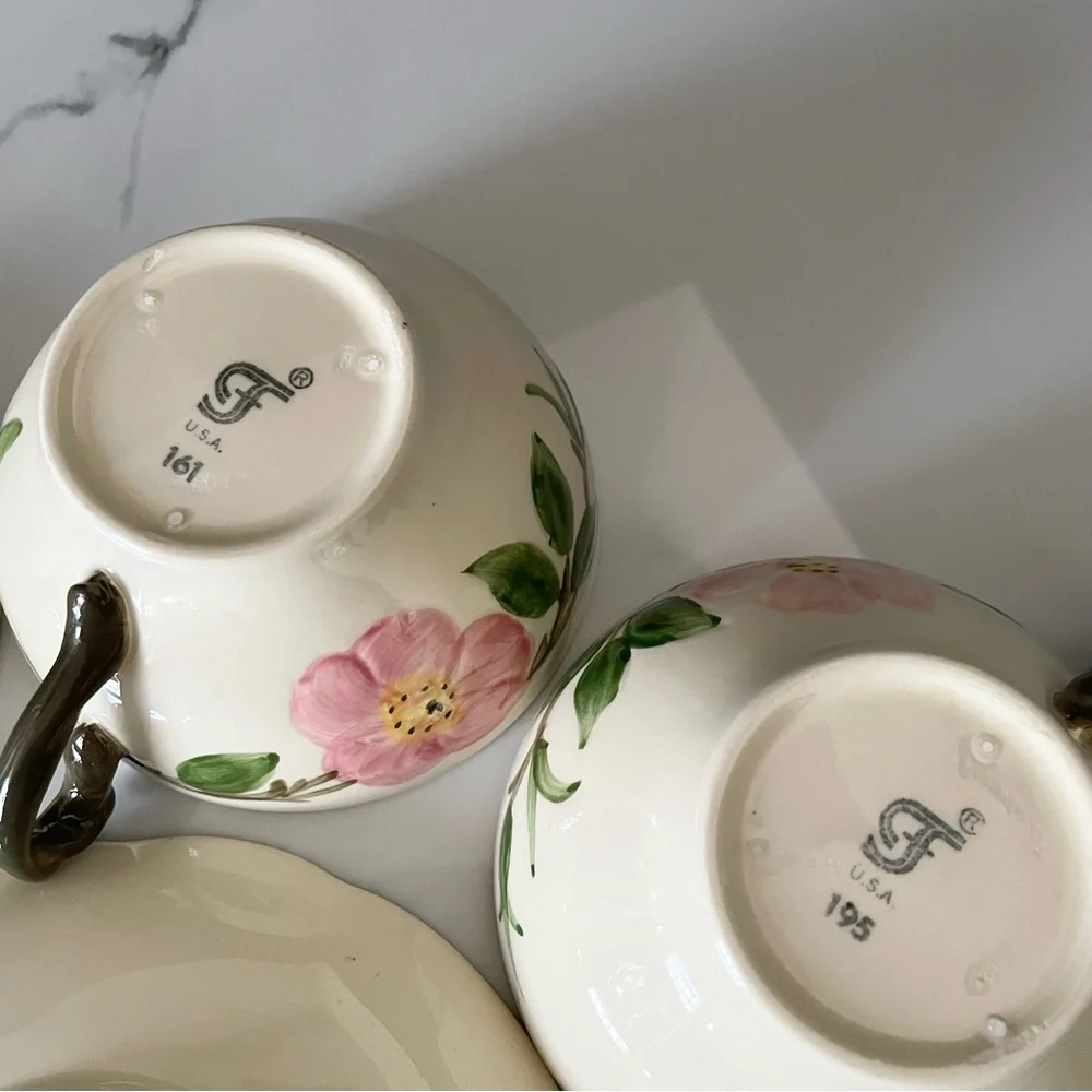 SET of 2 Tea Cups & Saucers - USA Desert Rose by Franciscan